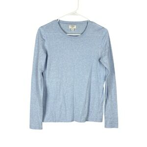 J CREW Teddie Crew Neck Cotton Pullover Sweater Womens Small Blue Casual Preppy